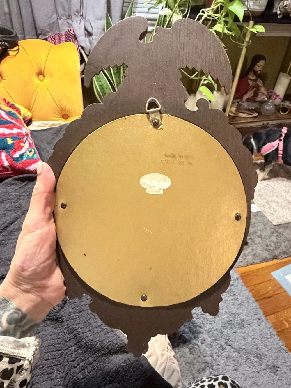 Vintage Gold Eagle Convex Wall Mirror